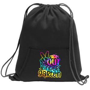 Peace Out Kindergarten Graduation Last Day Of School Tie Dye Sweatshirt Cinch Pack Bag