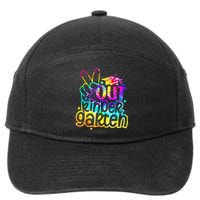 Peace Out Kindergarten Graduation Last Day Of School Tie Dye 7-Panel Snapback Hat