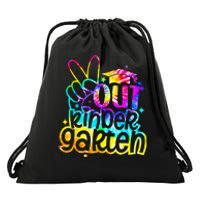 Peace Out Kindergarten Graduation Last Day Of School Tie Dye Drawstring Bag