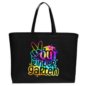 Peace Out Kindergarten Graduation Last Day Of School Tie Dye Cotton Canvas Jumbo Tote