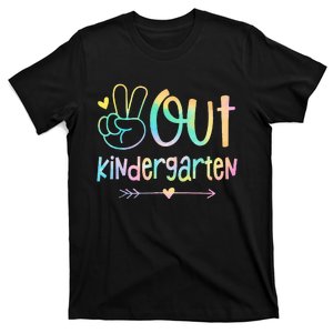 Peace Out Kindergarten Tie Dye Last Day of School T-Shirt