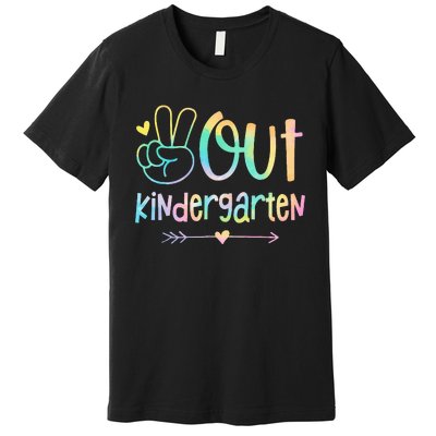 Peace Out Kindergarten Tie Dye Last Day of School Premium T-Shirt