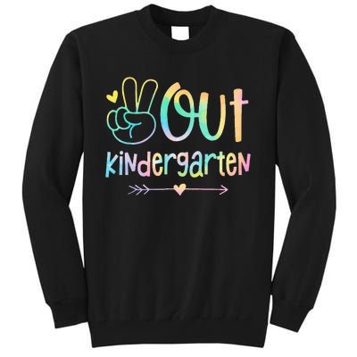 Peace Out Kindergarten Tie Dye Last Day of School Tall Sweatshirt