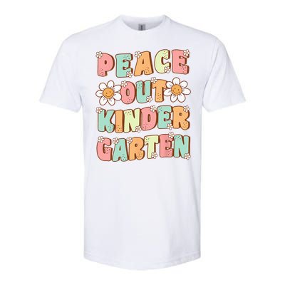 Peace Out Kindergarten Cute Groovy Last Day of Kindergarten Softstyle CVC T-Shirt