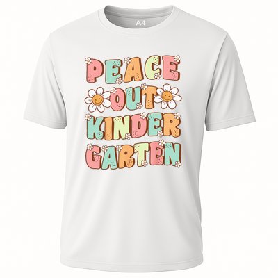 Peace Out Kindergarten Cute Groovy Last Day of Kindergarten Cooling Performance Crew T-Shirt