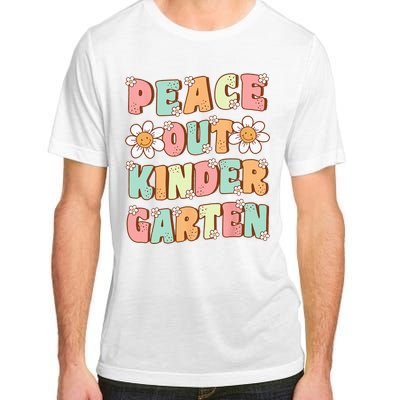 Peace Out Kindergarten Cute Groovy Last Day of Kindergarten Adult ChromaSoft Performance T-Shirt