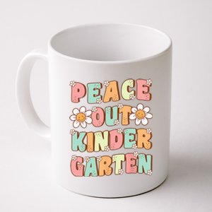 Peace Out Kindergarten Cute Groovy Last Day of Kindergarten Coffee Mug