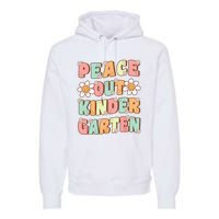 Peace Out Kindergarten Cute Groovy Last Day of Kindergarten Premium Hoodie