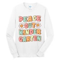 Peace Out Kindergarten Cute Groovy Last Day of Kindergarten Tall Long Sleeve T-Shirt