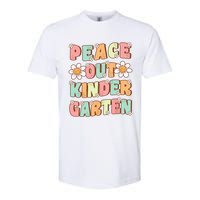 Peace Out Kindergarten Cute Groovy Last Day of Kindergarten Softstyle CVC T-Shirt