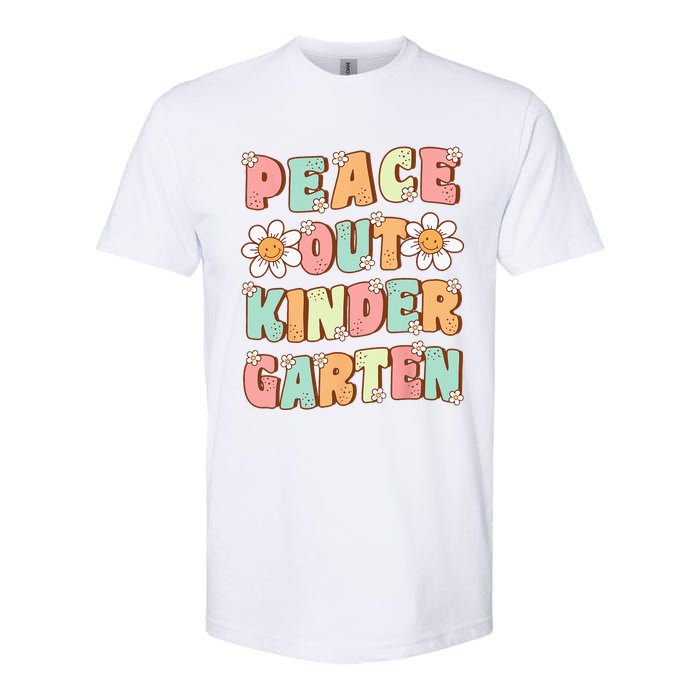 Peace Out Kindergarten Cute Groovy Last Day of Kindergarten Softstyle CVC T-Shirt