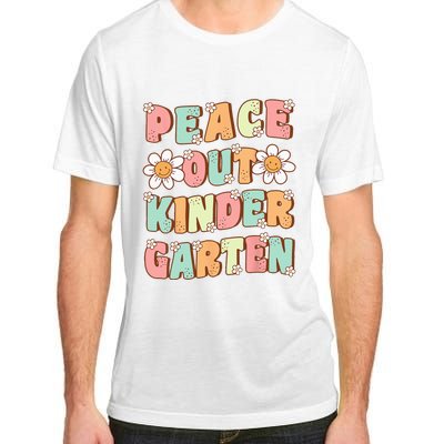 Peace Out Kindergarten Cute Groovy Last Day of Kindergarten Adult ChromaSoft Performance T-Shirt