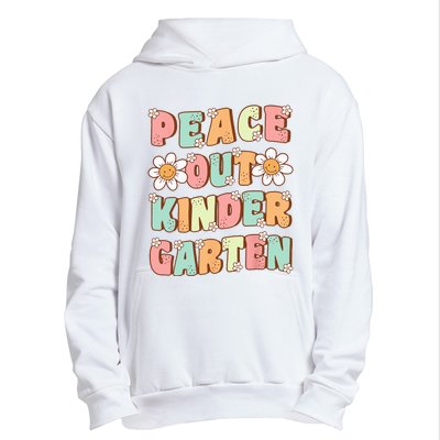 Peace Out Kindergarten Cute Groovy Last Day of Kindergarten Urban Pullover Hoodie