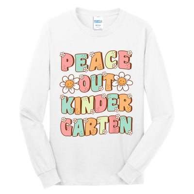 Peace Out Kindergarten Cute Groovy Last Day of Kindergarten Tall Long Sleeve T-Shirt