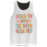 Peace Out Kindergarten Cute Groovy Last Day of Kindergarten Mesh Reversible Basketball Jersey Tank