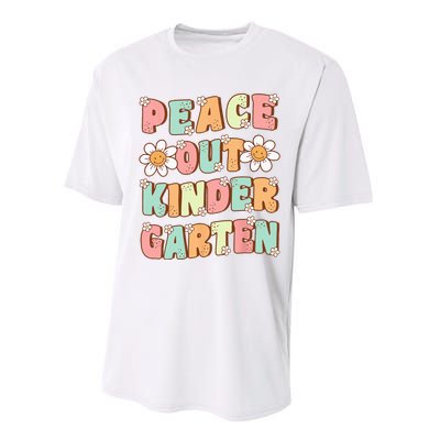 Peace Out Kindergarten Cute Groovy Last Day of Kindergarten Performance Sprint T-Shirt