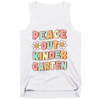 Peace Out Kindergarten Cute Groovy Last Day of Kindergarten Tank Top