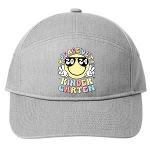 Peace Out Kindergarten Retro Smile Last Day Of School 2024 7-Panel Snapback Hat