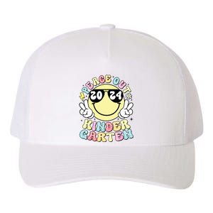 Peace Out Kindergarten Retro Smile Last Day Of School 2024 Yupoong Adult 5-Panel Trucker Hat