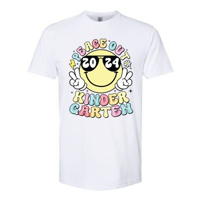 Peace Out Kindergarten Retro Smile Last Day Of School 2024 Softstyle CVC T-Shirt