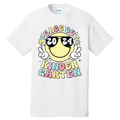 Peace Out Kindergarten Retro Smile Last Day Of School 2024 Tall T-Shirt