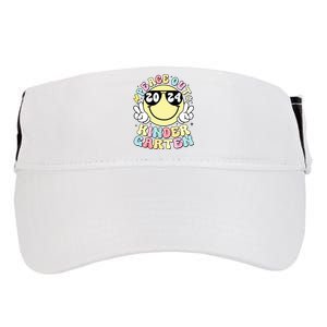 Peace Out Kindergarten Retro Smile Last Day Of School 2024 Adult Drive Performance Visor