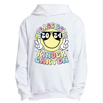 Peace Out Kindergarten Retro Smile Last Day Of School 2024 Urban Pullover Hoodie