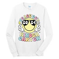 Peace Out Kindergarten Retro Smile Last Day Of School 2024 Tall Long Sleeve T-Shirt