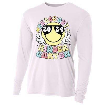 Peace Out Kindergarten Retro Smile Last Day Of School 2024 Cooling Performance Long Sleeve Crew