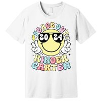 Peace Out Kindergarten Retro Smile Last Day Of School 2024 Premium T-Shirt