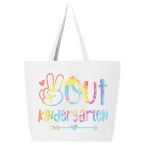 Peace Out Kindergarten Tie Dye Last Day Of School Teacher 25L Jumbo Tote