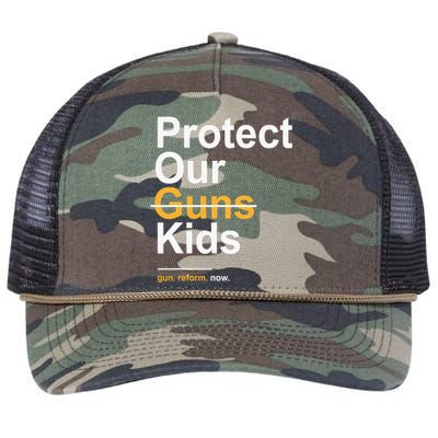 Protect Our Kids Not Guns Gun Control Now End Gun Violence Retro Rope Trucker Hat Cap