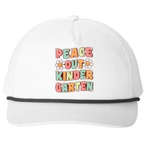 Peace Out Kindergarten Cute Groovy Last Day Of Kindergarten Snapback Five-Panel Rope Hat