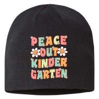 Peace Out Kindergarten Cute Groovy Last Day Of Kindergarten Sustainable Beanie