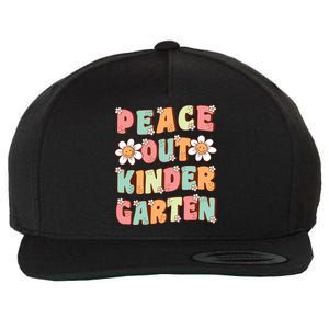 Peace Out Kindergarten Cute Groovy Last Day Of Kindergarten Wool Snapback Cap