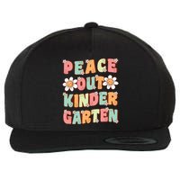 Peace Out Kindergarten Cute Groovy Last Day Of Kindergarten Wool Snapback Cap