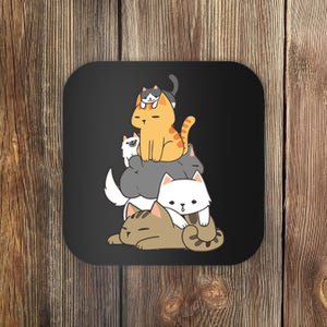 Pile Of Kitty Cats Funny Cute Cat Lover Gift Coaster