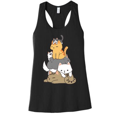 Pile Of Kitty Cats Funny Cute Cat Lover Gift Women's Racerback Tank