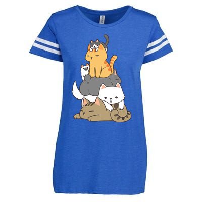 Pile Of Kitty Cats Funny Cute Cat Lover Gift Enza Ladies Jersey Football T-Shirt