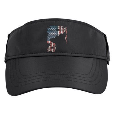 Police Officer K9 Dog Shep PD American Flag Silhouette Print Adult Drive Performance Visor