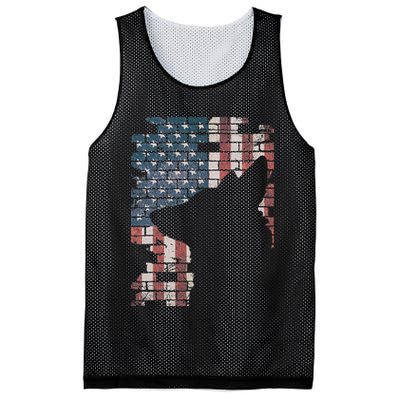 Police Officer K9 Dog Shep PD American Flag Silhouette Print Mesh Reversible Basketball Jersey Tank
