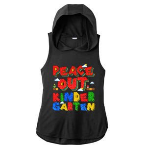 Peace Out Kindergarten Goodbye Kindergarten Hello Summer Gift Ladies PosiCharge Tri-Blend Wicking Draft Hoodie Tank