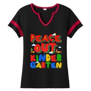 Peace Out Kindergarten Goodbye Kindergarten Hello Summer Gift Ladies Halftime Notch Neck Tee