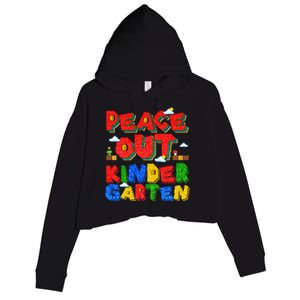 Peace Out Kindergarten Goodbye Kindergarten Hello Summer Gift Crop Fleece Hoodie