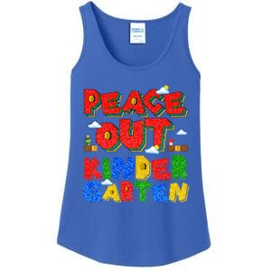 Peace Out Kindergarten Goodbye Kindergarten Hello Summer Gift Ladies Essential Tank