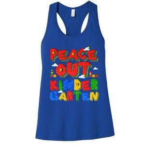 Peace Out Kindergarten Goodbye Kindergarten Hello Summer Gift Women's Racerback Tank