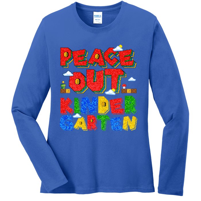 Peace Out Kindergarten Goodbye Kindergarten Hello Summer Gift Ladies Long Sleeve Shirt