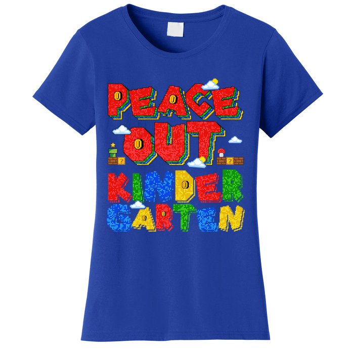 Peace Out Kindergarten Goodbye Kindergarten Hello Summer Gift Women's T-Shirt