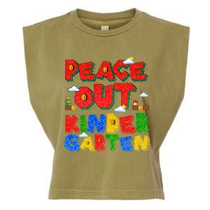 Peace Out Kindergarten Goodbye Kindergarten Hello Summer Gift Garment-Dyed Women's Muscle Tee