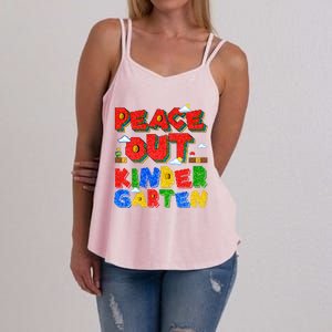 Peace Out Kindergarten Goodbye Kindergarten Hello Summer Gift Women's Strappy Tank